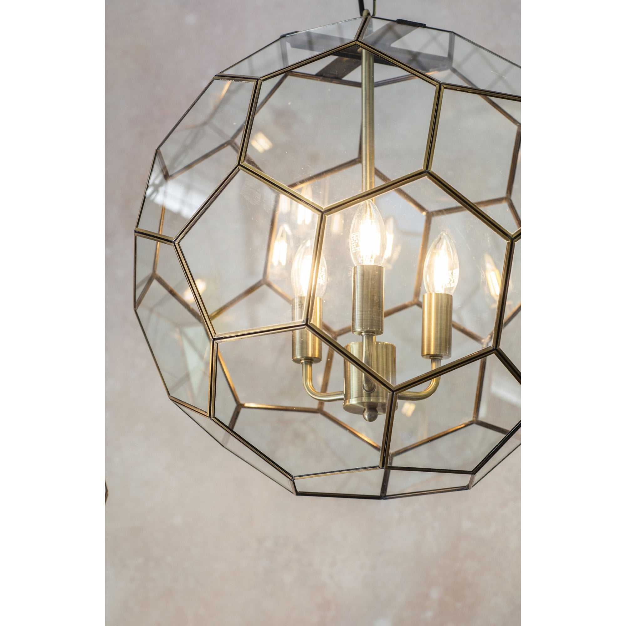 Miele 3 Light Pendant in Antique Brass