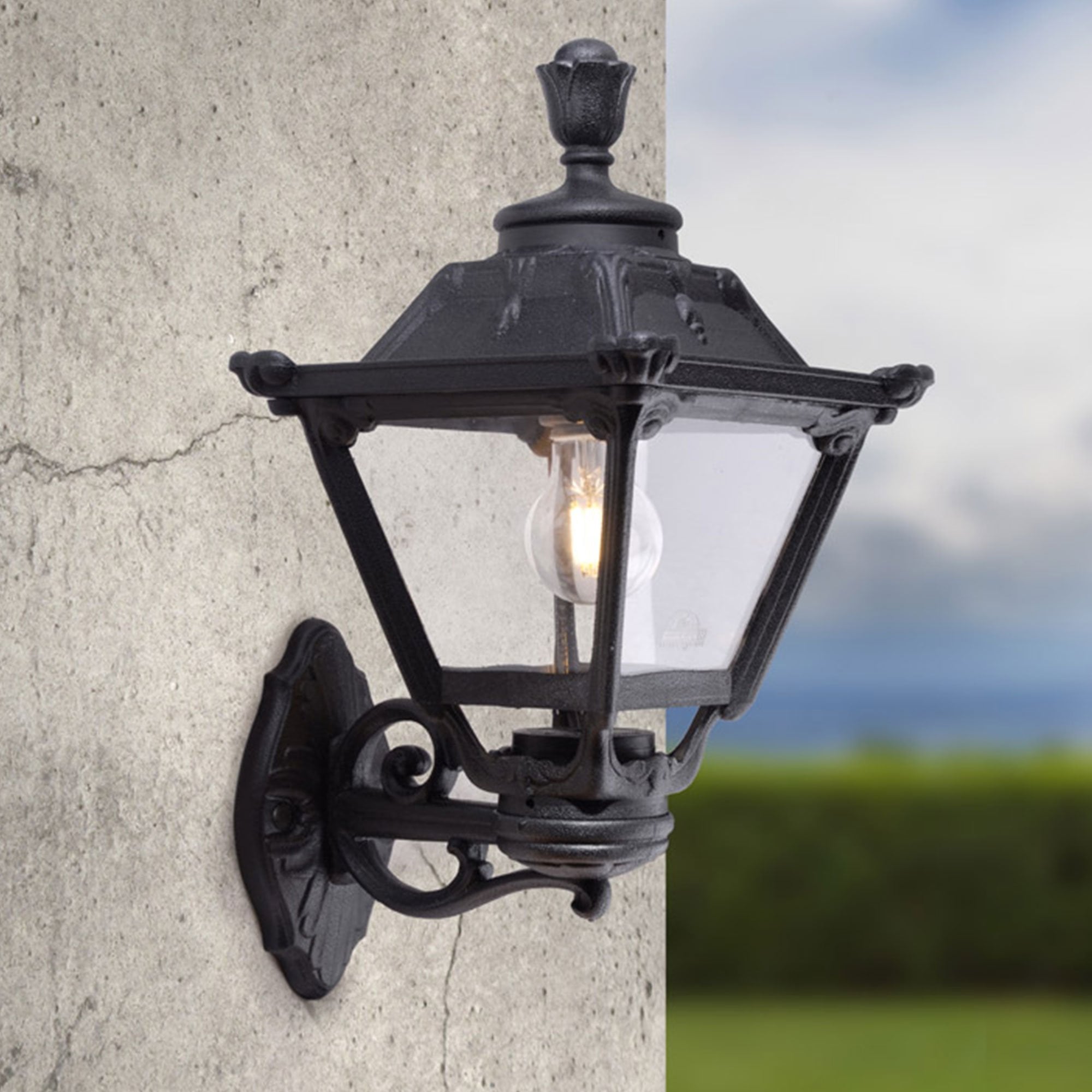 Bisso Golia E27 Black Wall Lantern