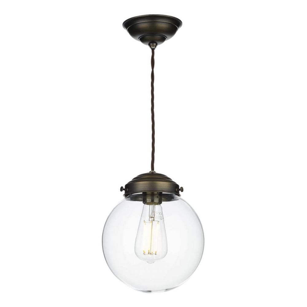 Fairfax Small Clear Glass Antique Brass