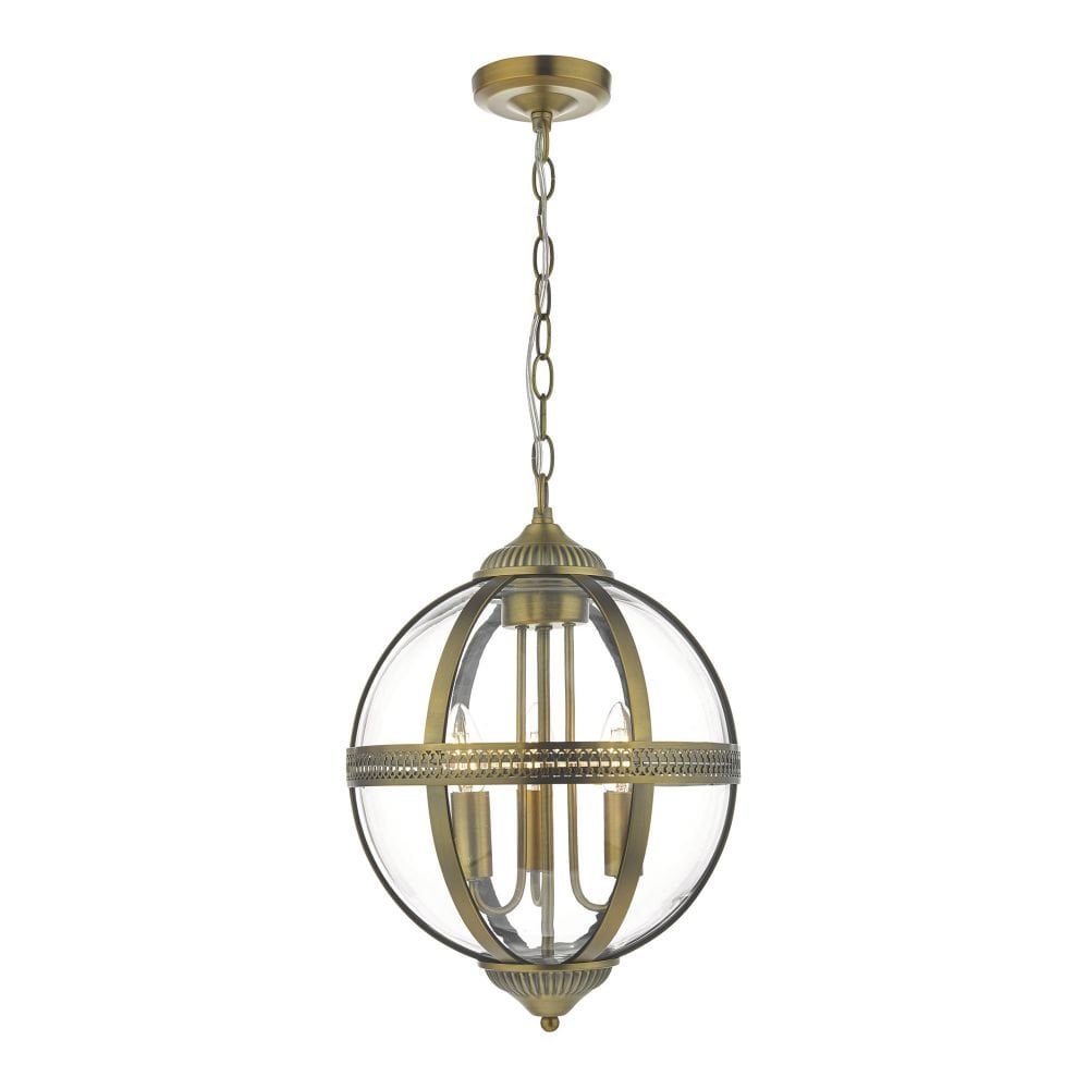 Vanessa 3 Light Pendant in Polished Nickel & Glass