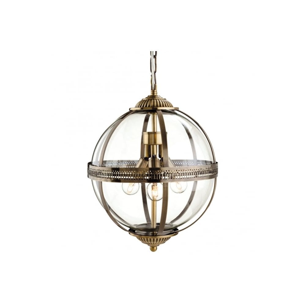 Mayfair 3 Light Globe Pendant in Bronze Finish