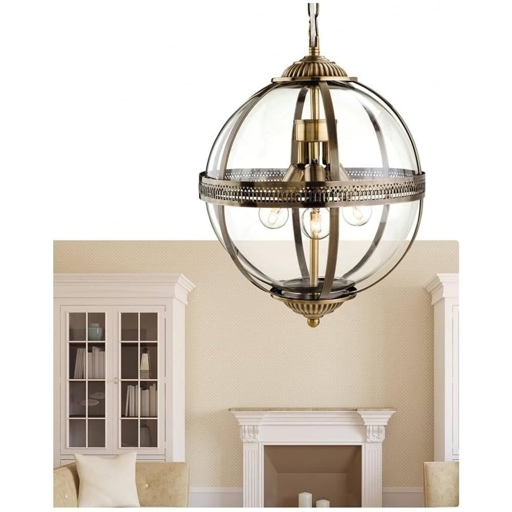 Mayfair 3 Light Globe Pendant in Bronze Finish