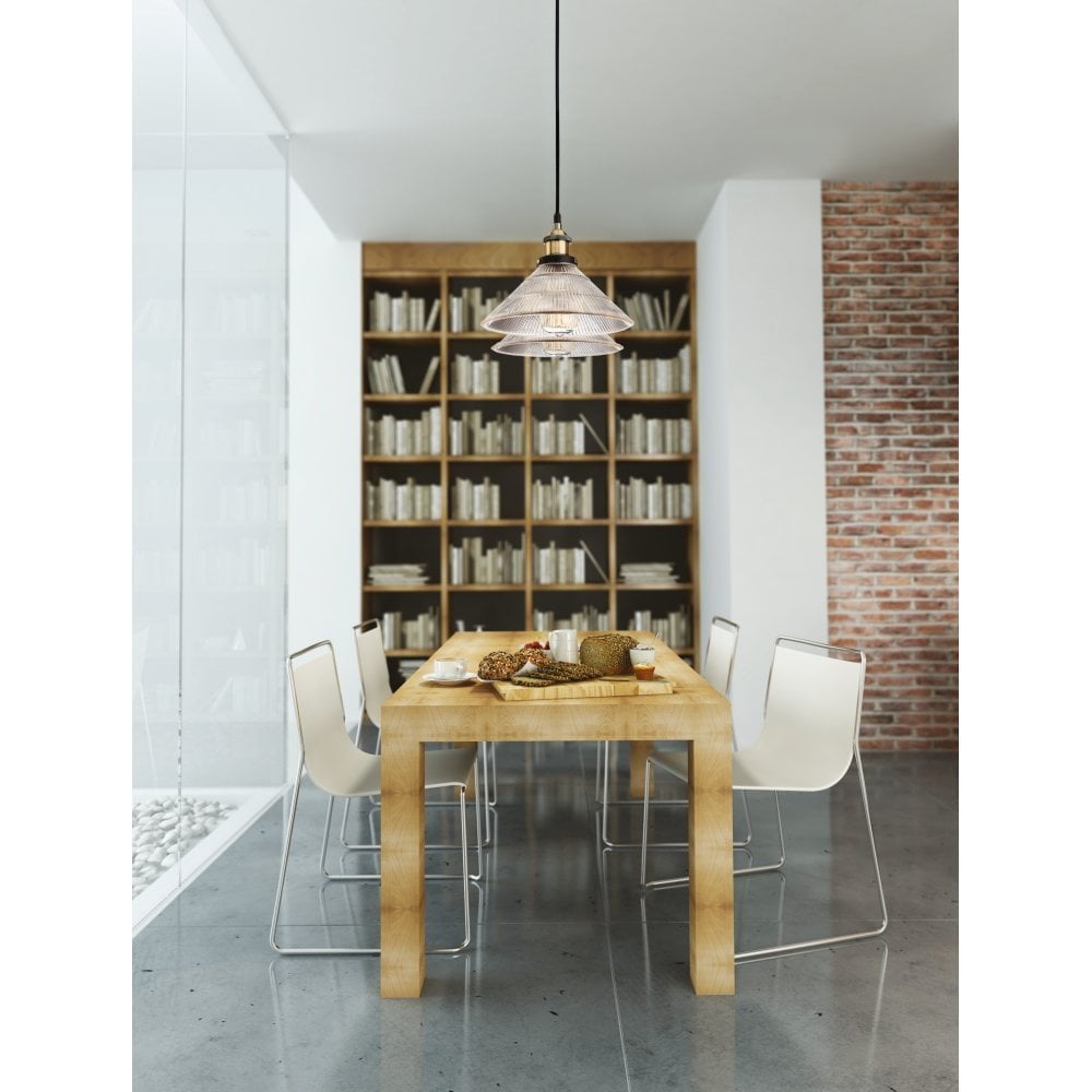 Empire Ridged Glass Pendant