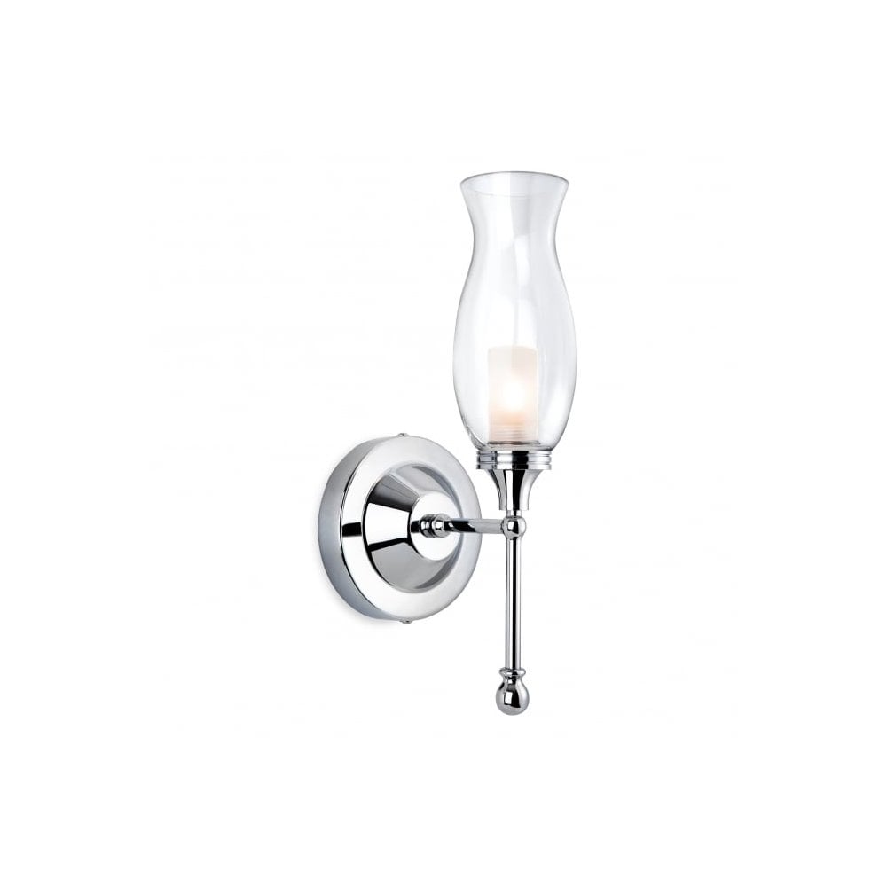 Aston Bathroom Wall Light in Chrome & Clear Glass