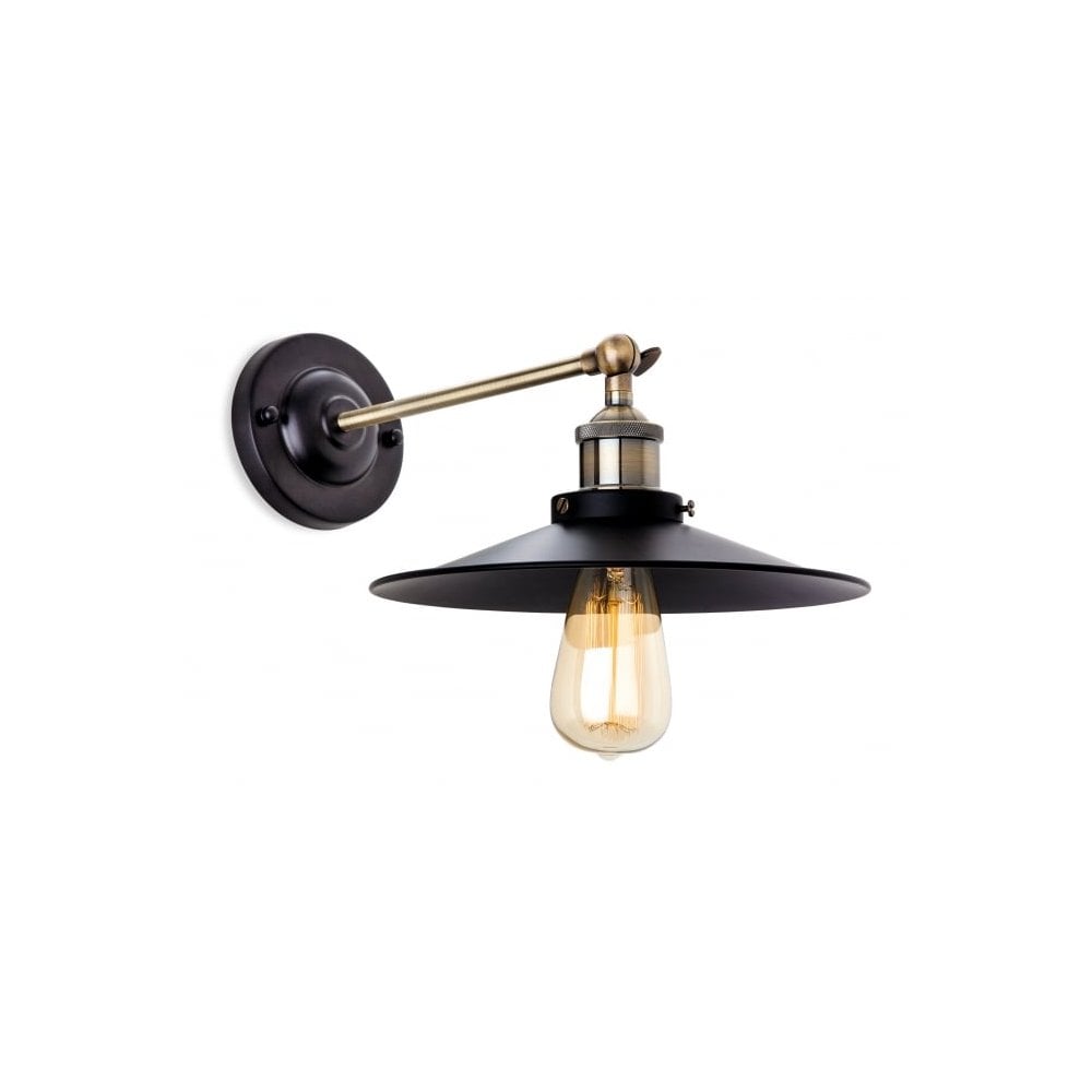 Ashby Black & Antique Brass Wall Light