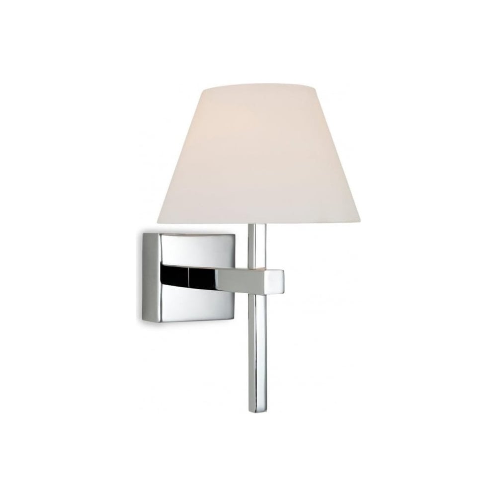 Fabio Bathroom Wall Light in Chrome & Opal Glass