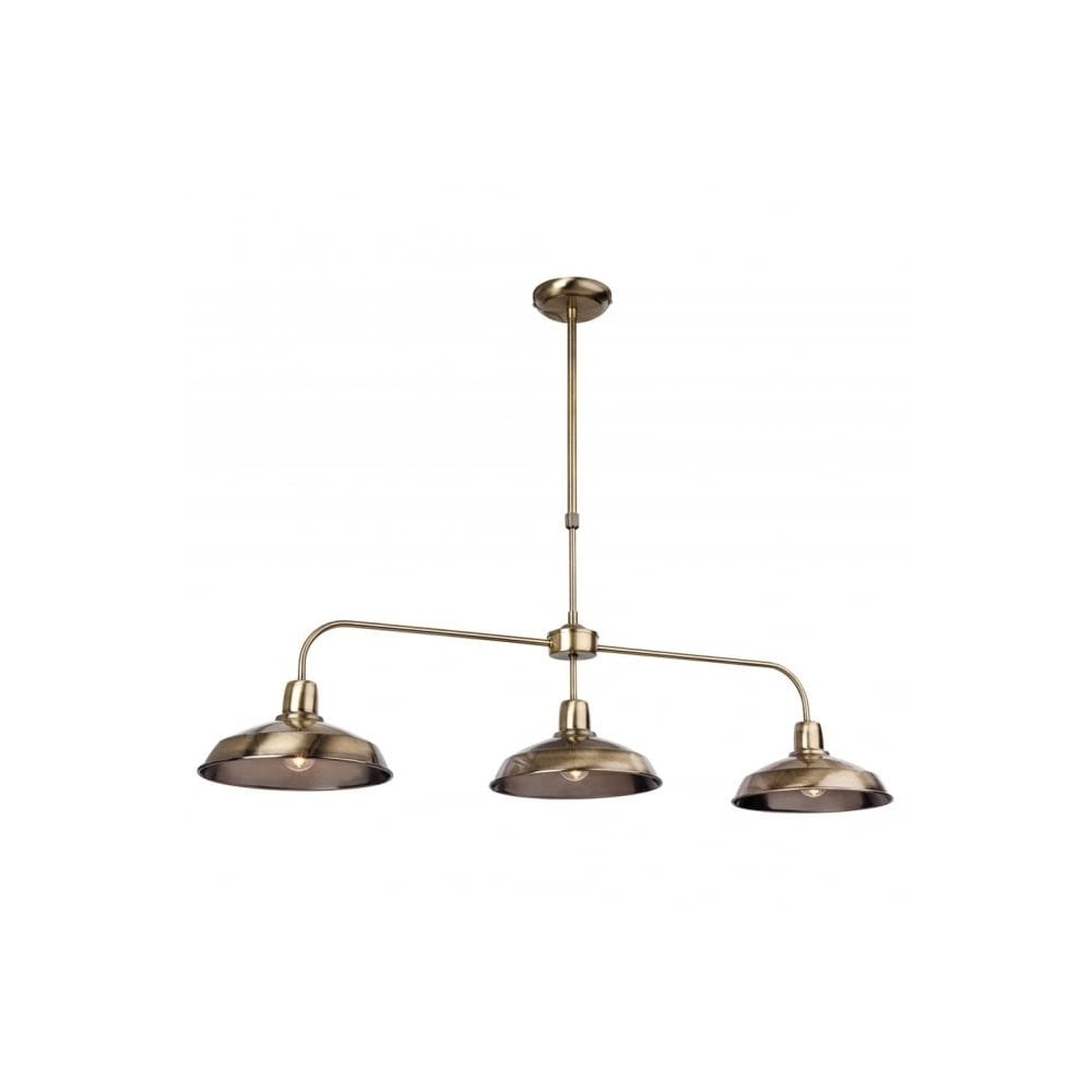 Lounge Billiard Ceiling Light in Antique Brass Finish