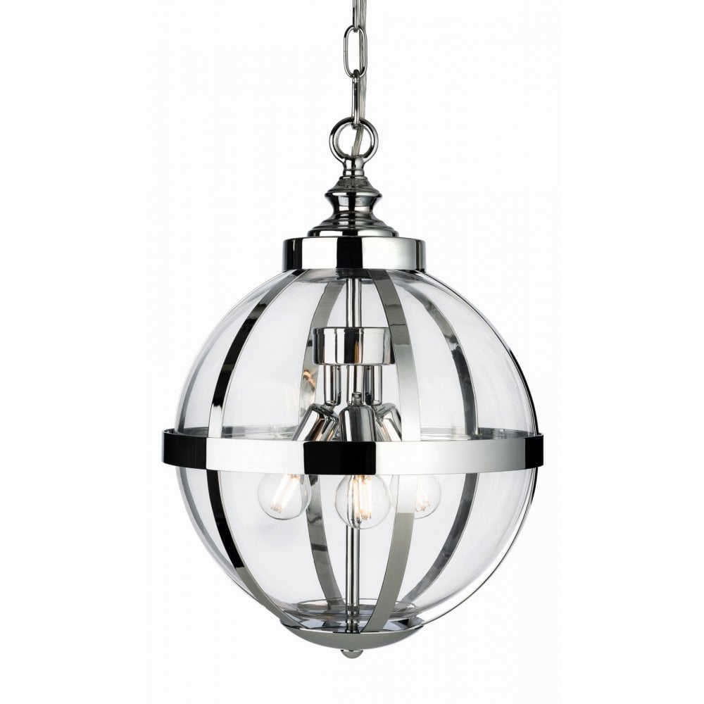 Monroe 3 Light Pendant in Chrome Finish
