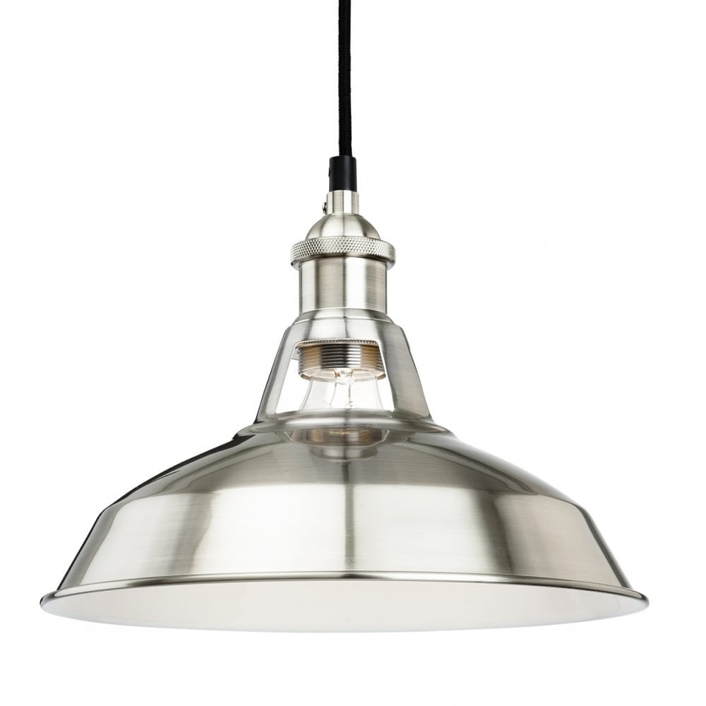 Albany Single Pendant in Brushed Steel Finish