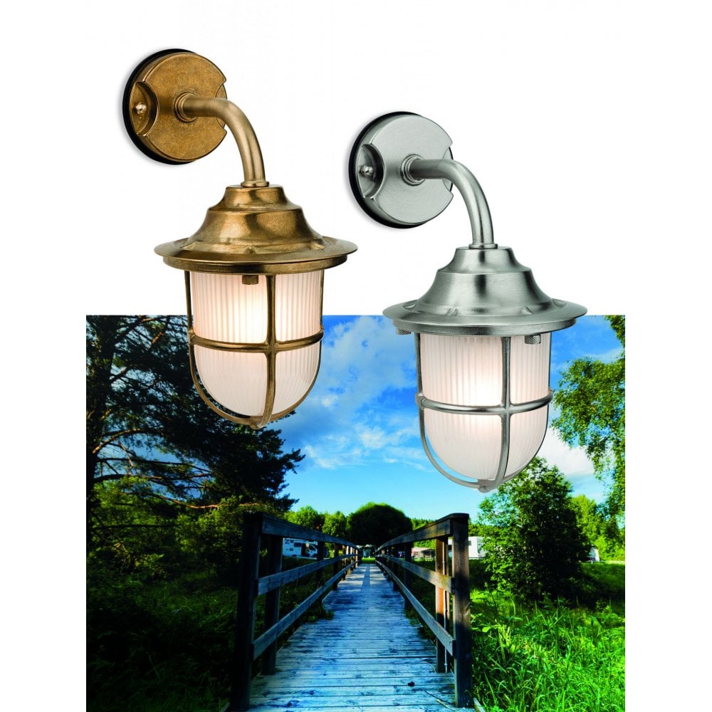 Nautic Outdoor Wall Light in Brass Finish IP64