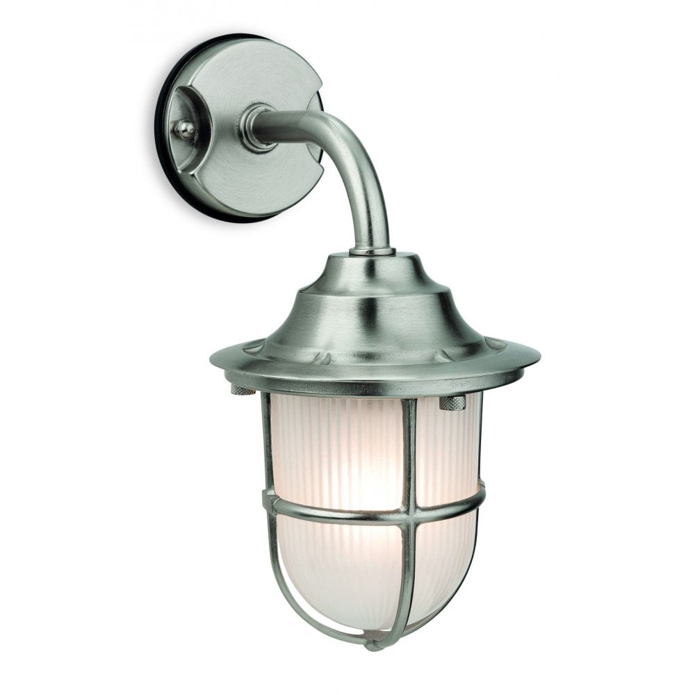 Nautic Outdoor Wall Light in Nickel Finish IP64