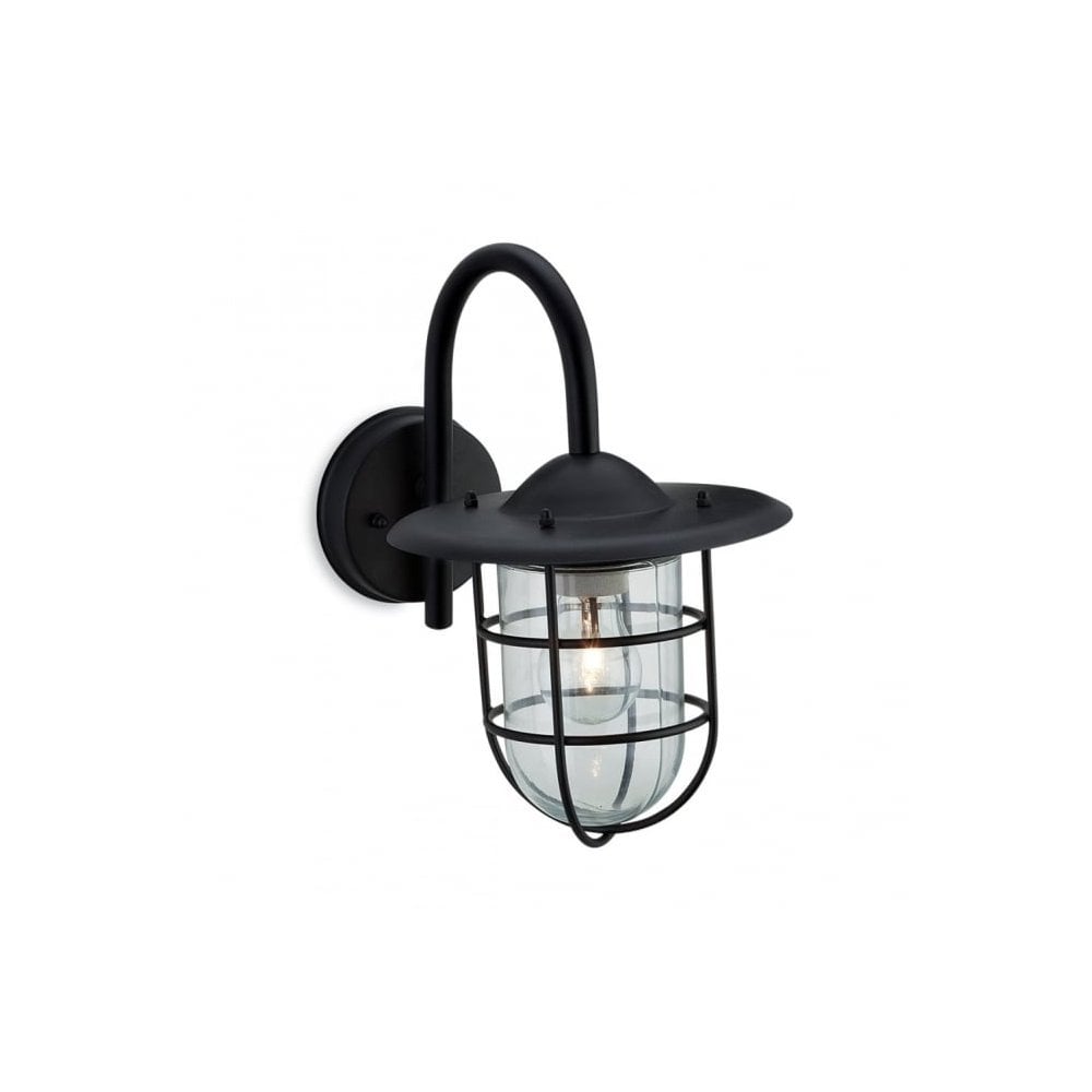 Cage Outdoor Wall Light in Black Finish