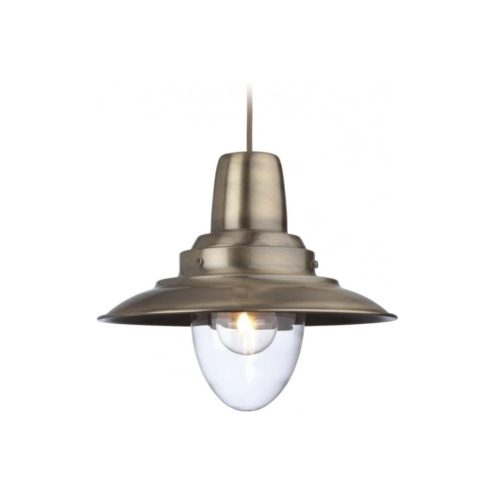 Fisherman Pendant in Antique Brass Finish
