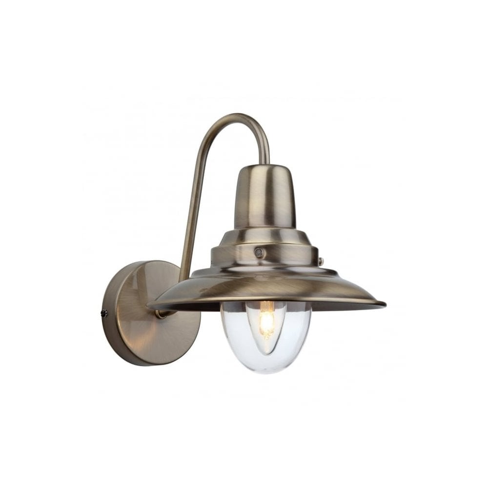 Fisherman Wall Light in Antique Brass Finish
