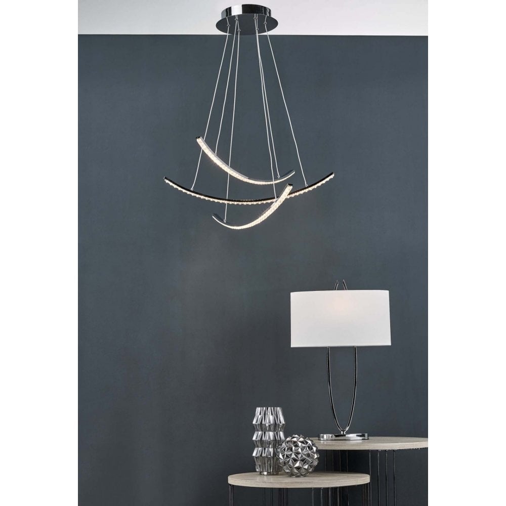 Utara Table Lamp Polished Chrome with Shade