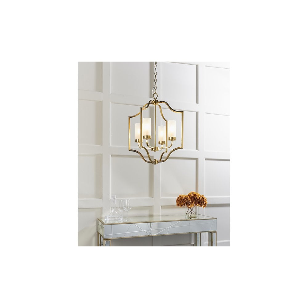 Edrea 4 Light Pendant in Satin Brass Finish