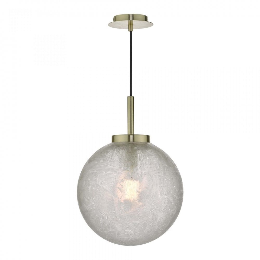 Avari 1 Light Pendant Satin Brass & Frosted Glass