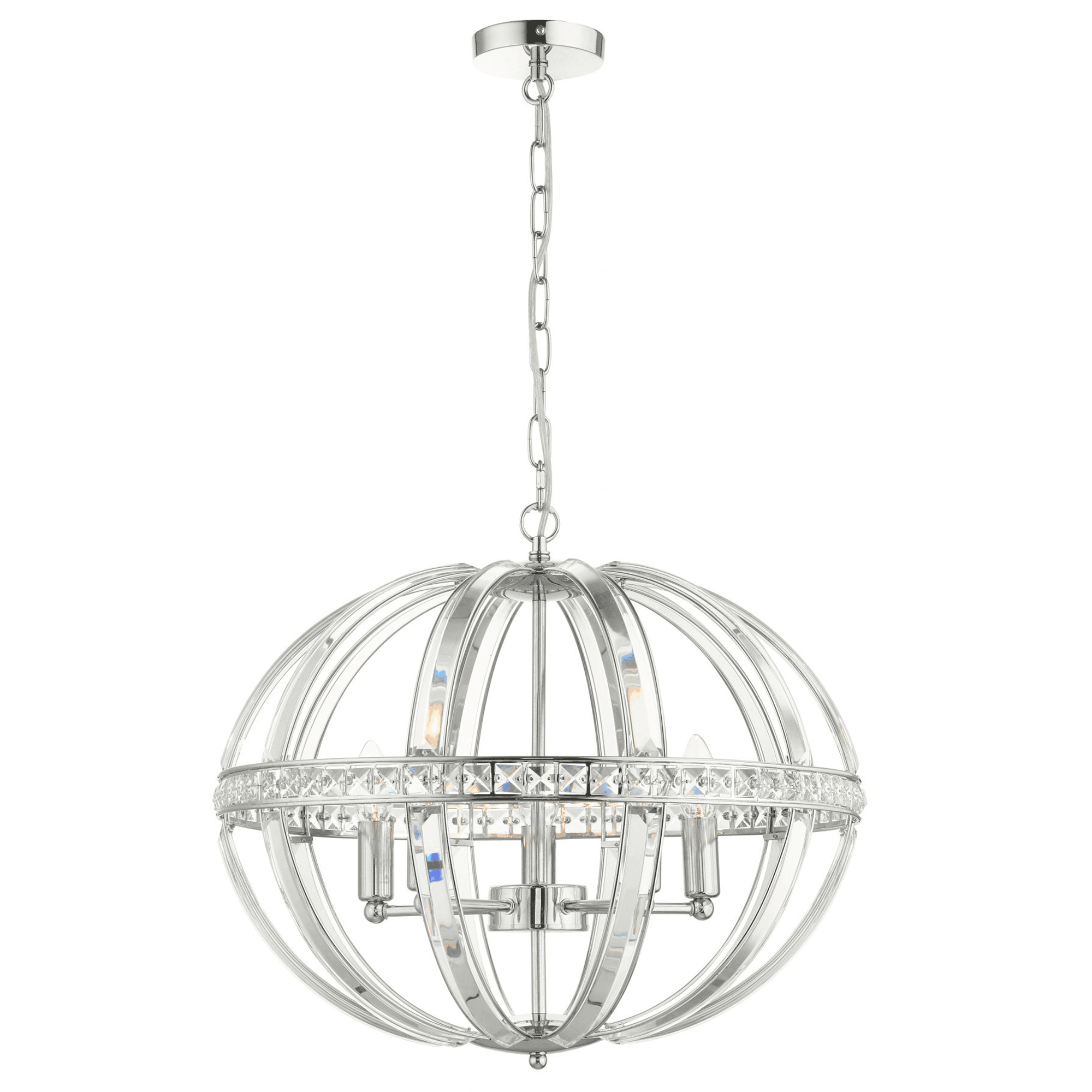 Laura 5 Light Oval Pendant Polished Chrome