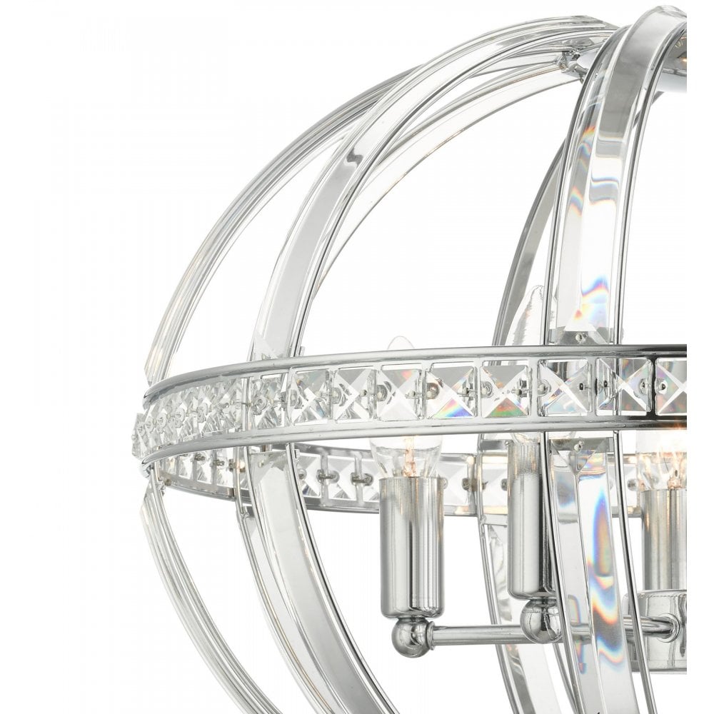 Laura 5 Light Oval Pendant Polished Chrome