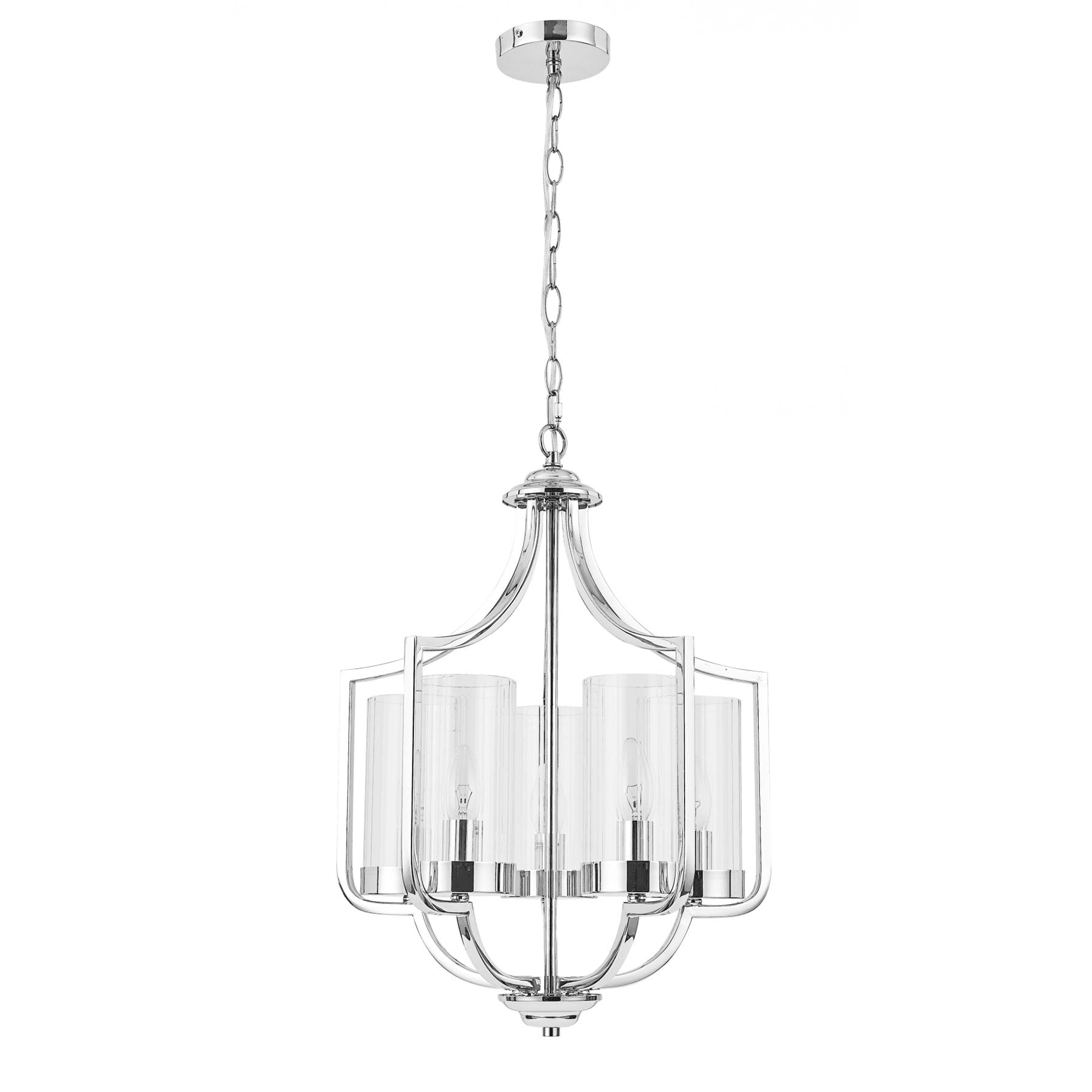 Ashley 5 Light Lantern Pendant Polished Chrome