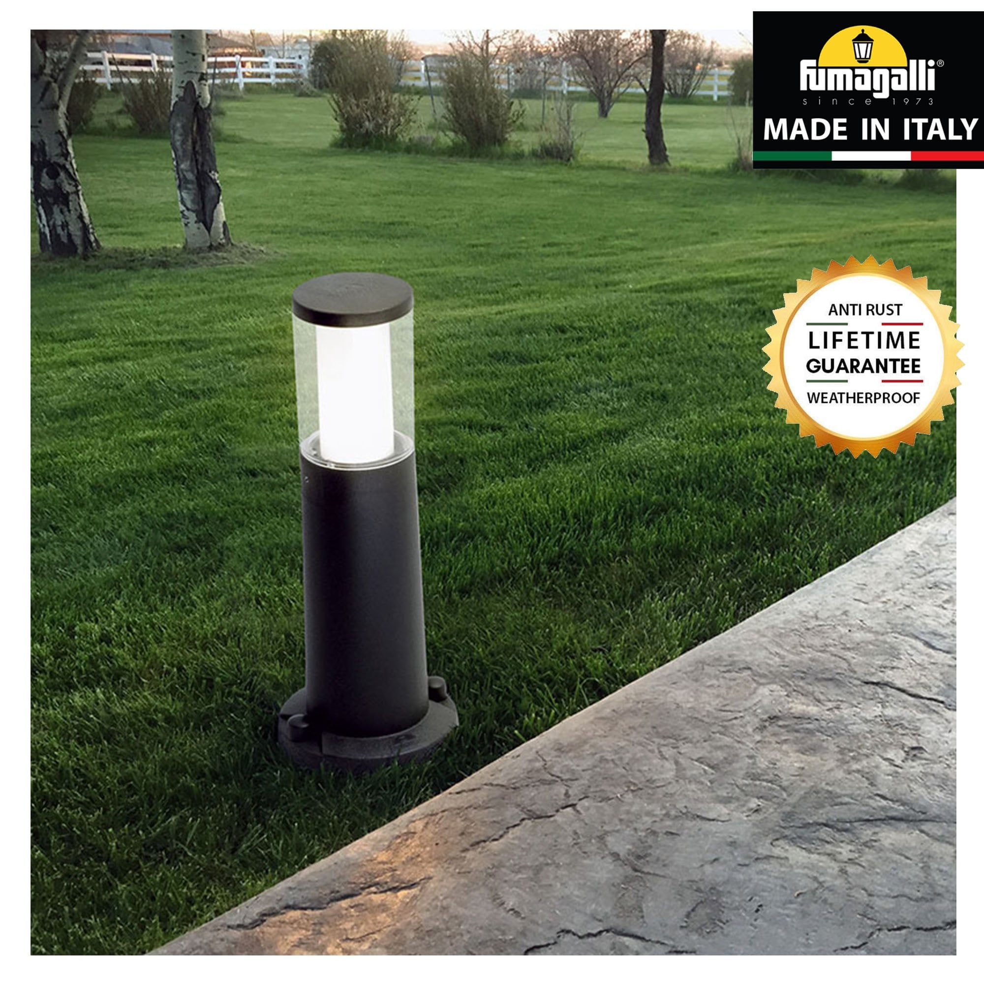 Carlo 400 mm Black Clear LED 3.5W Bollard Post Light