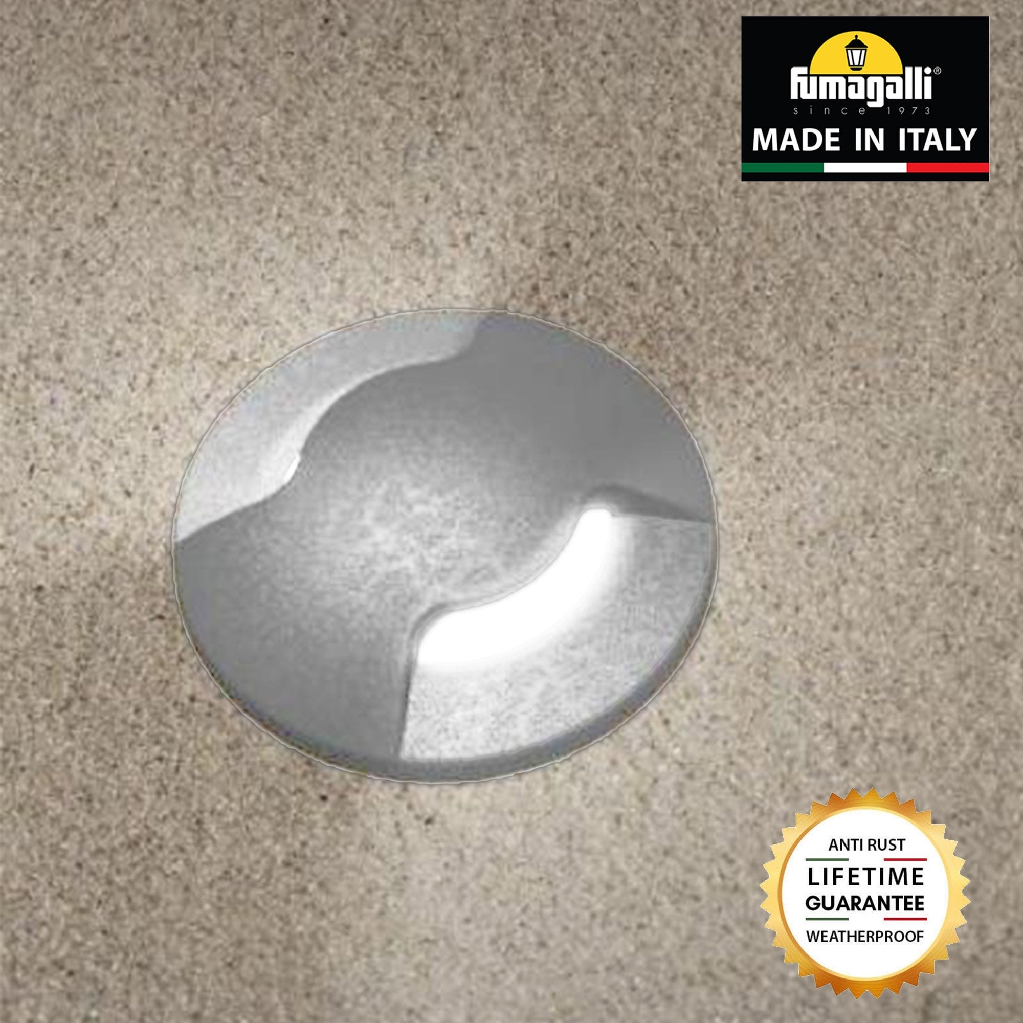 Aldo Round 2 Light Grey Walkover or Recessed Wall Light