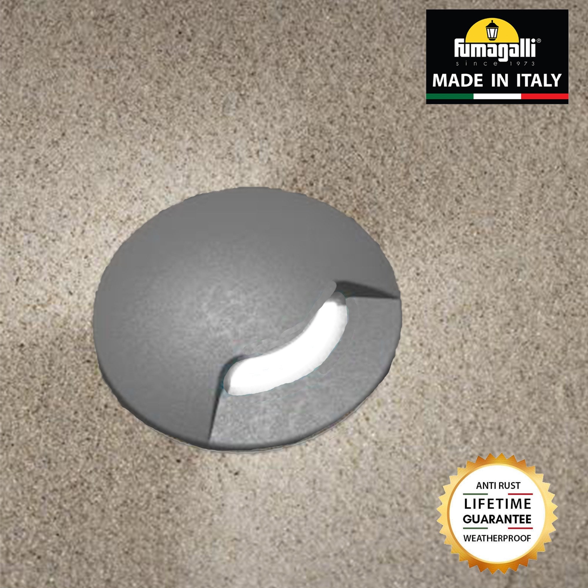 Aldo Round 1 Light Grey Walkover or Recessed Wall Light