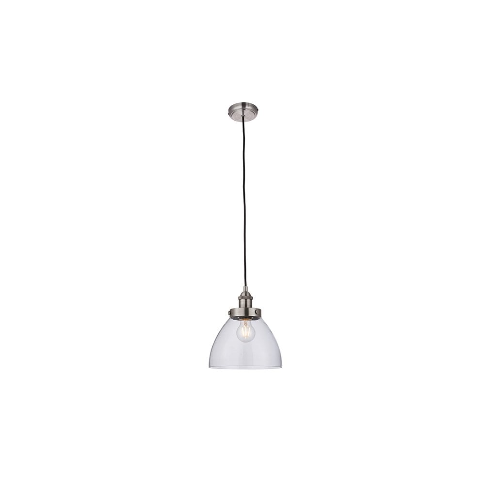 Hansen Single Pendant in Brushed Silver Finish