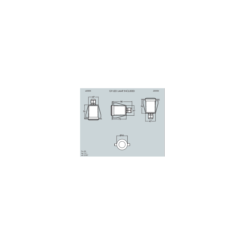 Teresa Black Frosted G9 Led 1.7W 3K Recessed Downlight