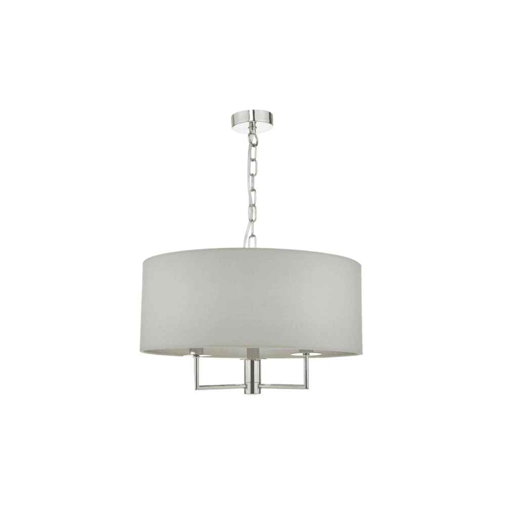Jamelia 3 Light Pendant Polished Chrome & Grey