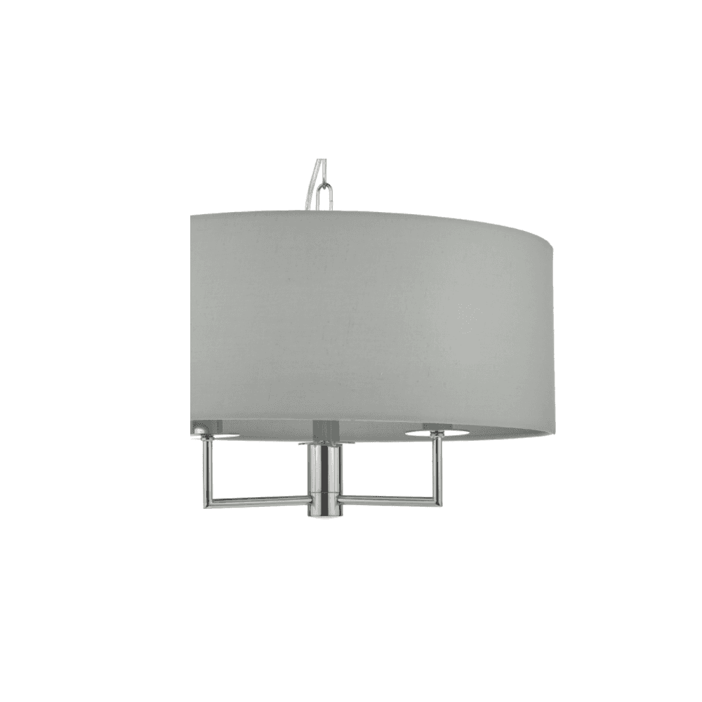 Jamelia 3 Light Pendant Polished Chrome & Grey
