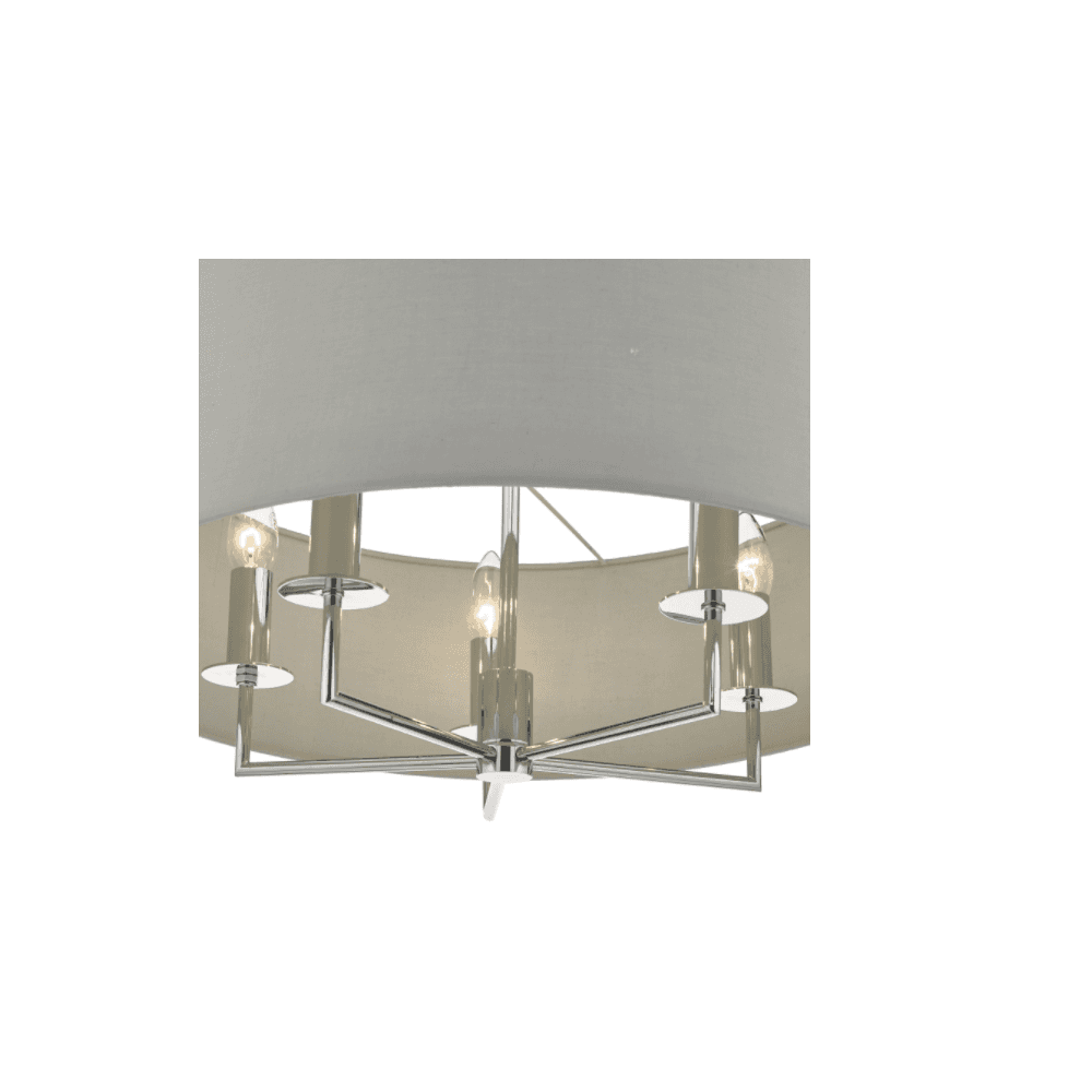 Jamelia 5 Light Pendant Polished Chrome & Grey