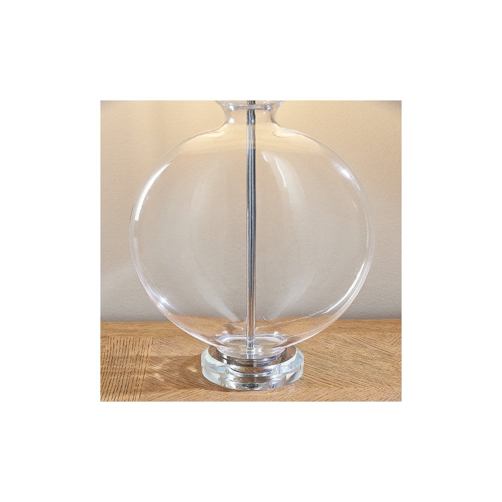Gideon Glass Polished Nickel Table Lamp C/W Shade