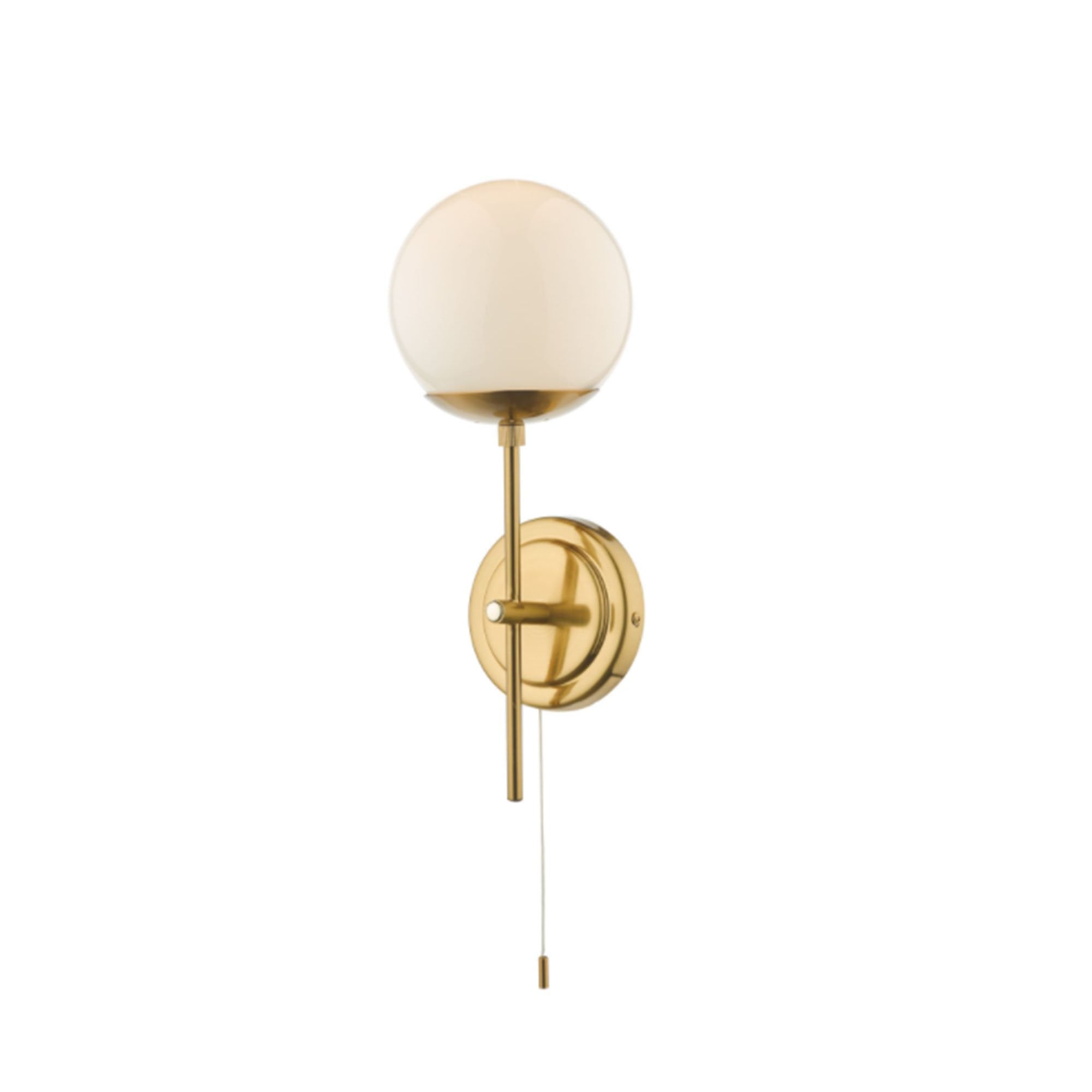 Bombazine Wall Light Natural Brass Opal Glass