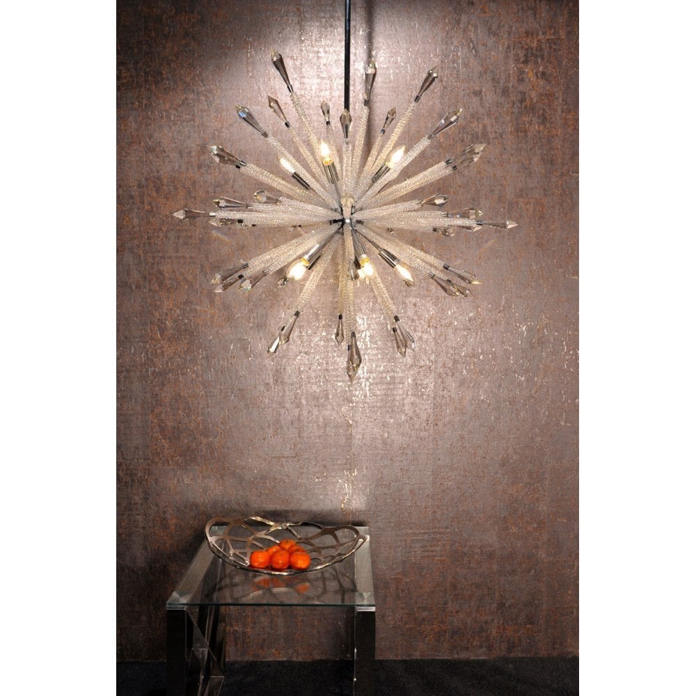 Solaris 10 Light Large Crystal Starburst Pendant
