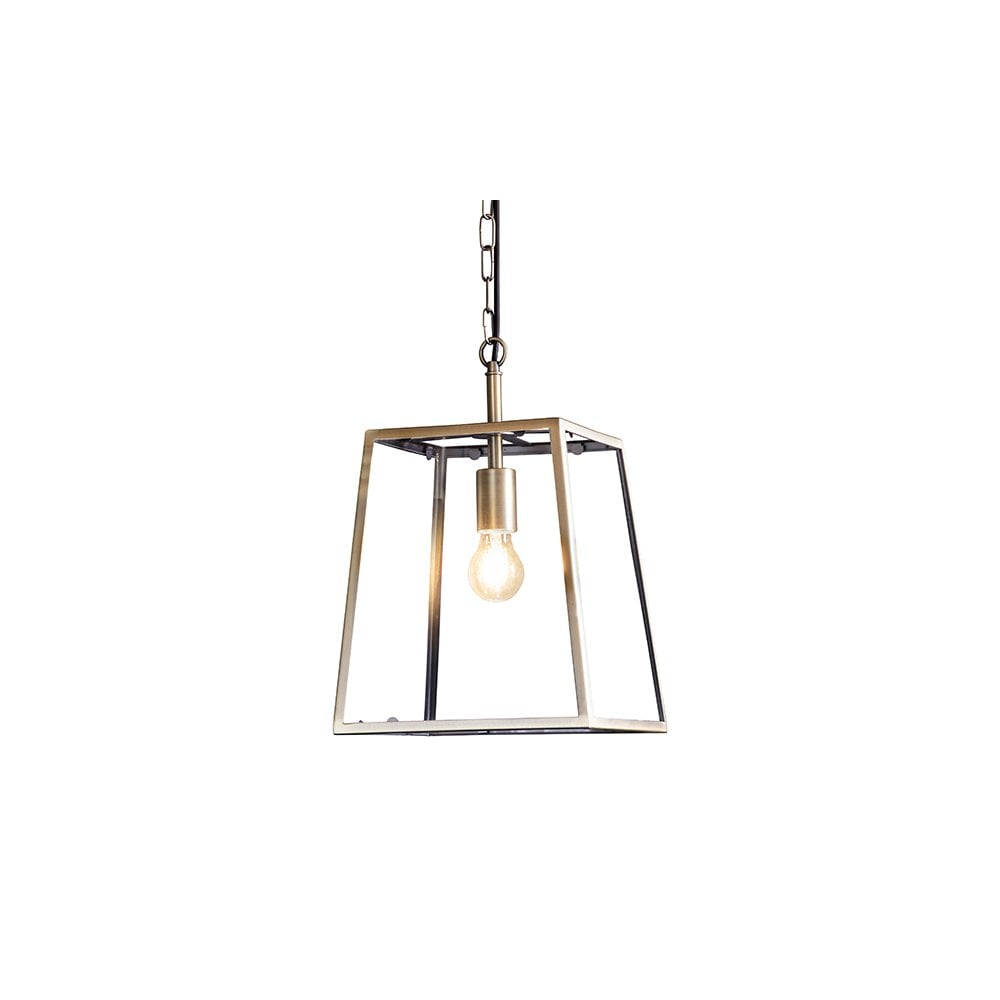 Hurst Box Style Single Pendant in Antique Brass Finish