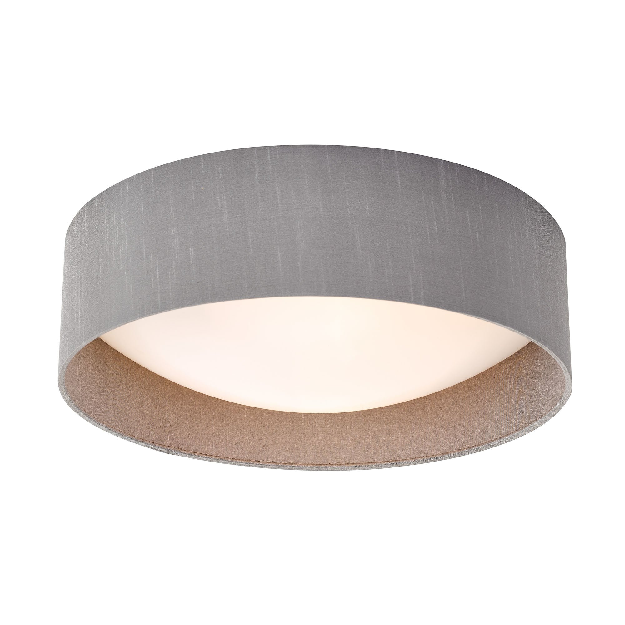 Nysa 2 Light Flush Grey Faux Silk 40cm