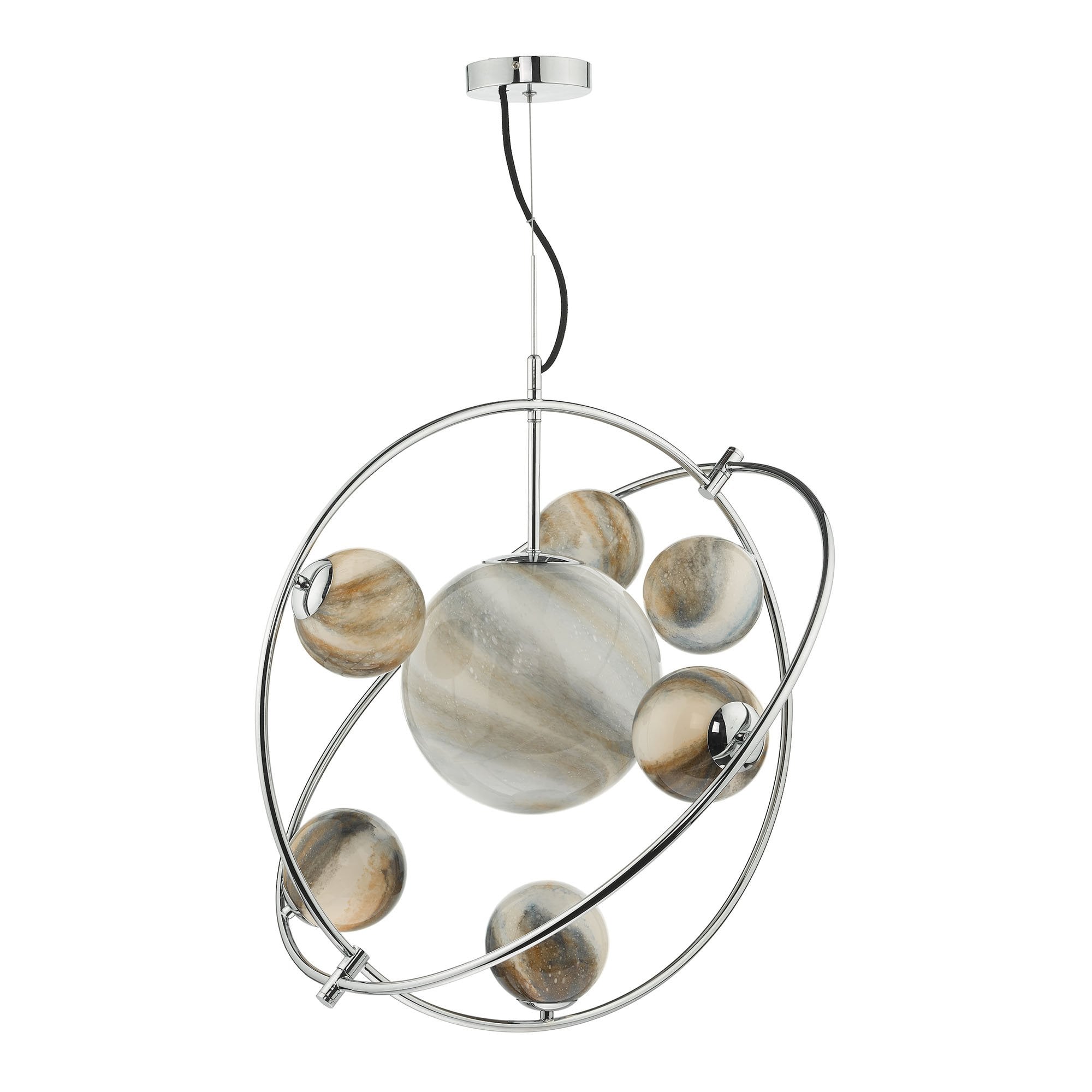 Mikara 7 Light Pendant Polished Chrome Glass