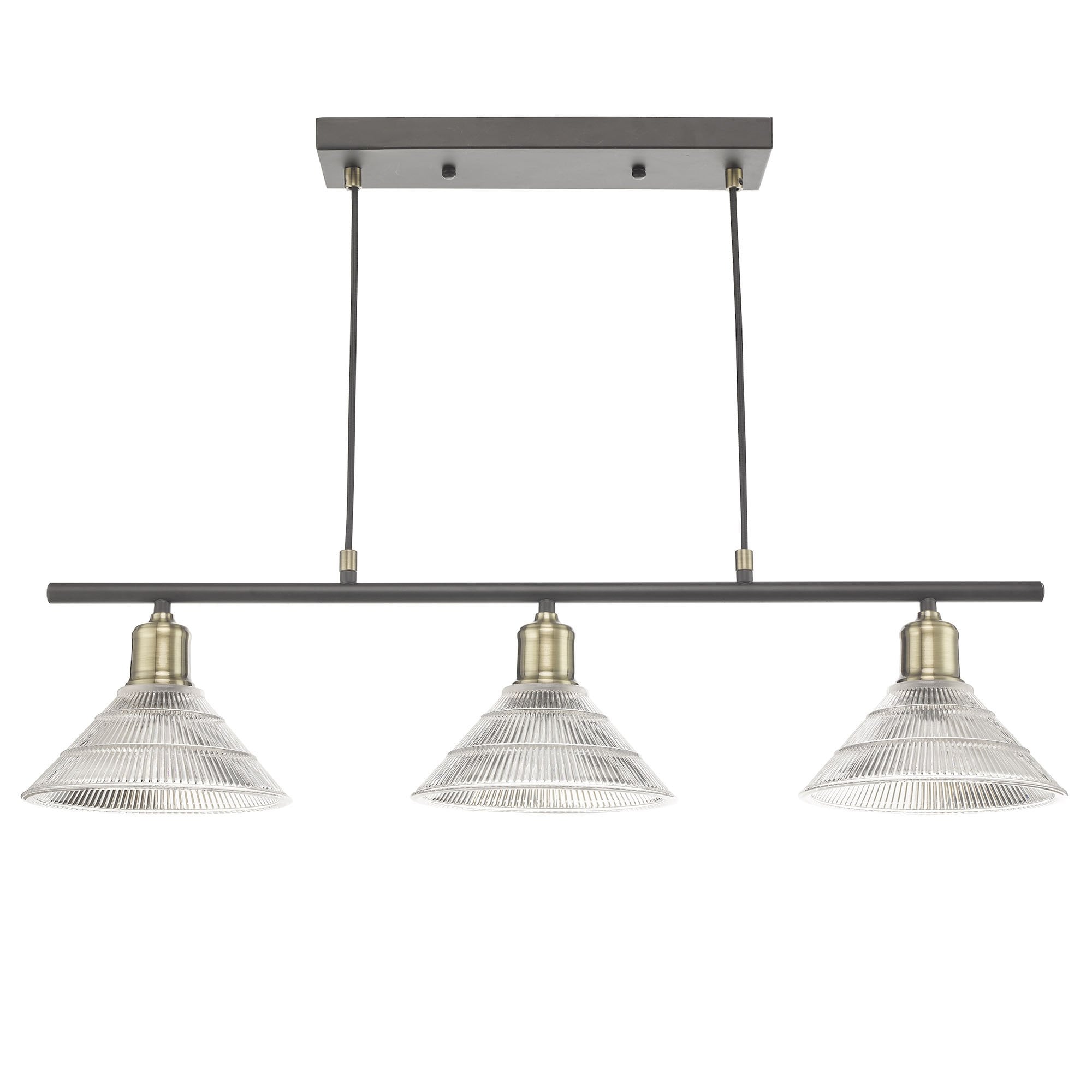 Boyd 3 Light Bar Antique Brass with Glass Shade