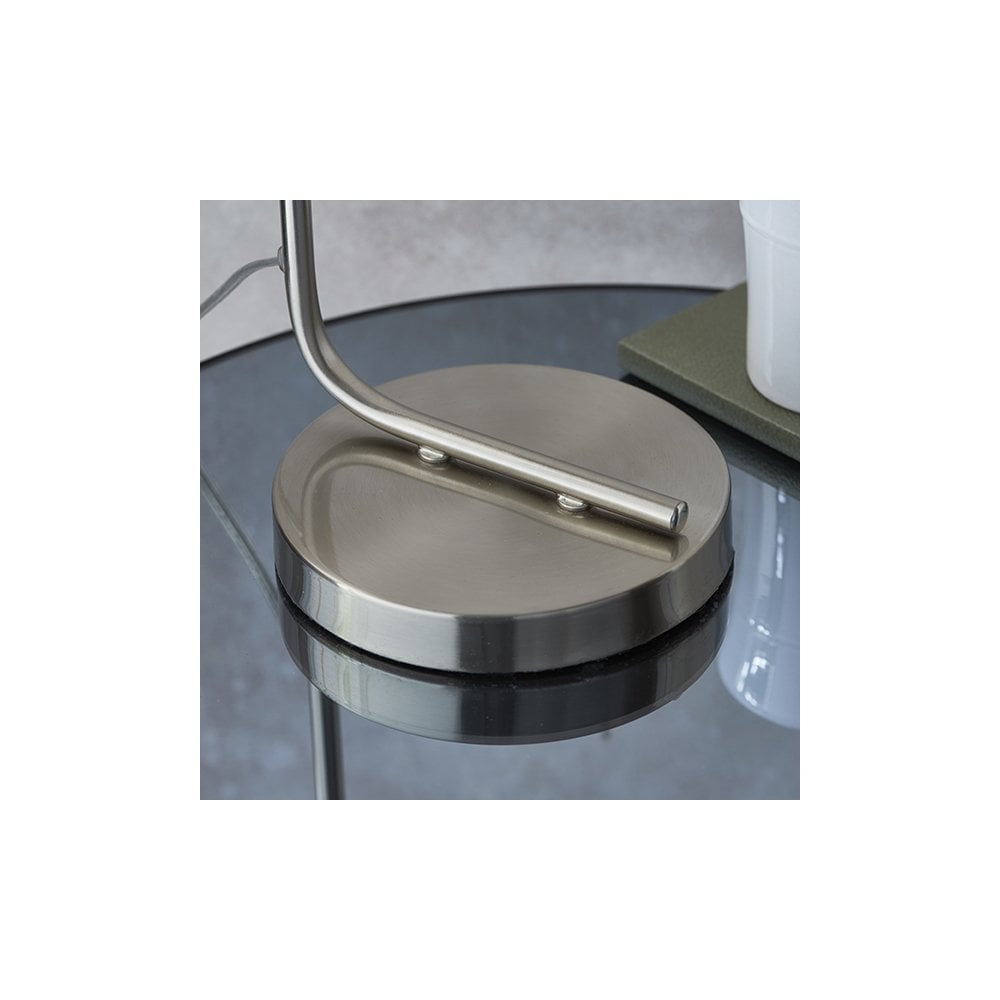 Toledo Brushed Nickel Table Lamp with Clear Glass Head