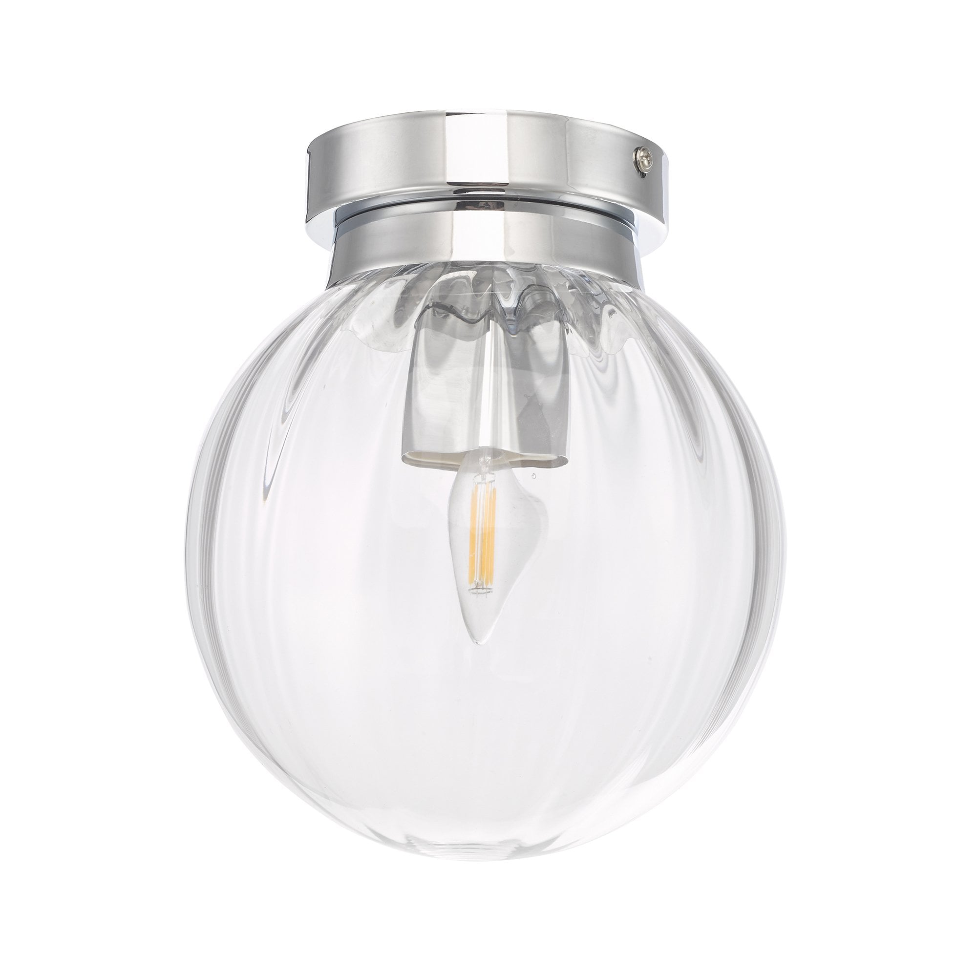 Kavi Flush Polished Chrome Glass IP44