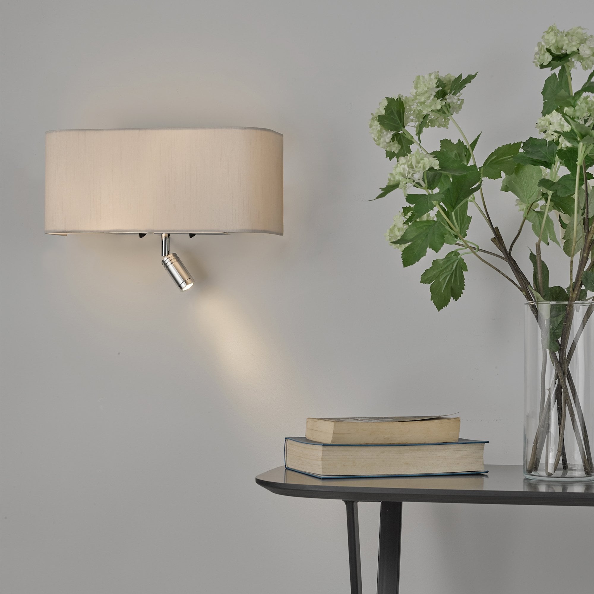 Ronda 3 Light Wall Light Ivory With LED Reading Light