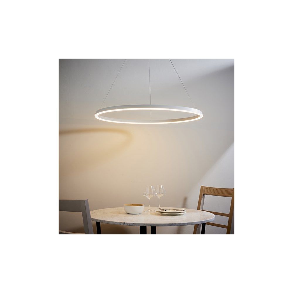 Staten LED Pendant in Matt White Finish