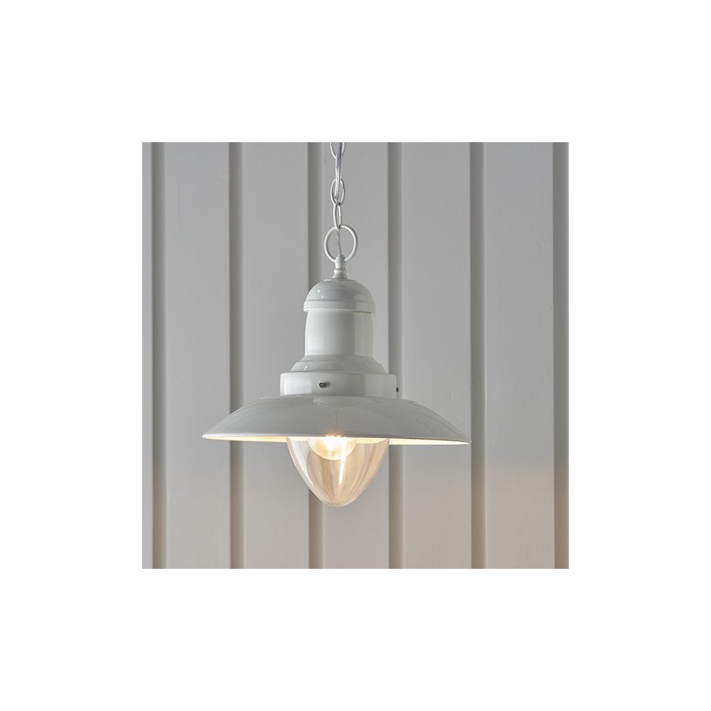 Polperro Pendant in Gloss Cream Finish