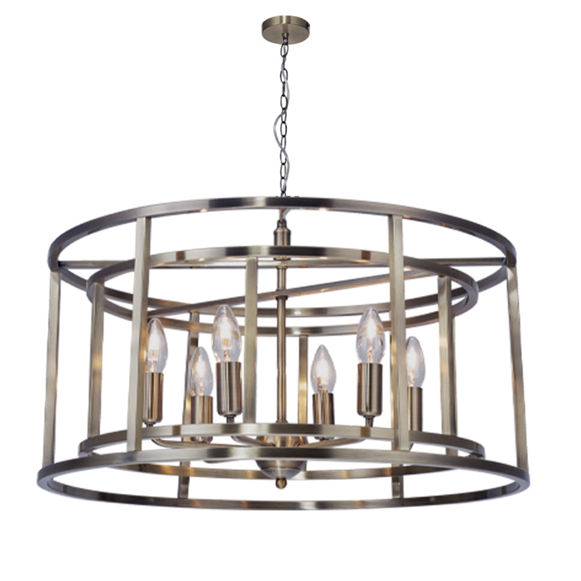 Chester 6 Light Lantern Pendant Antique Brass