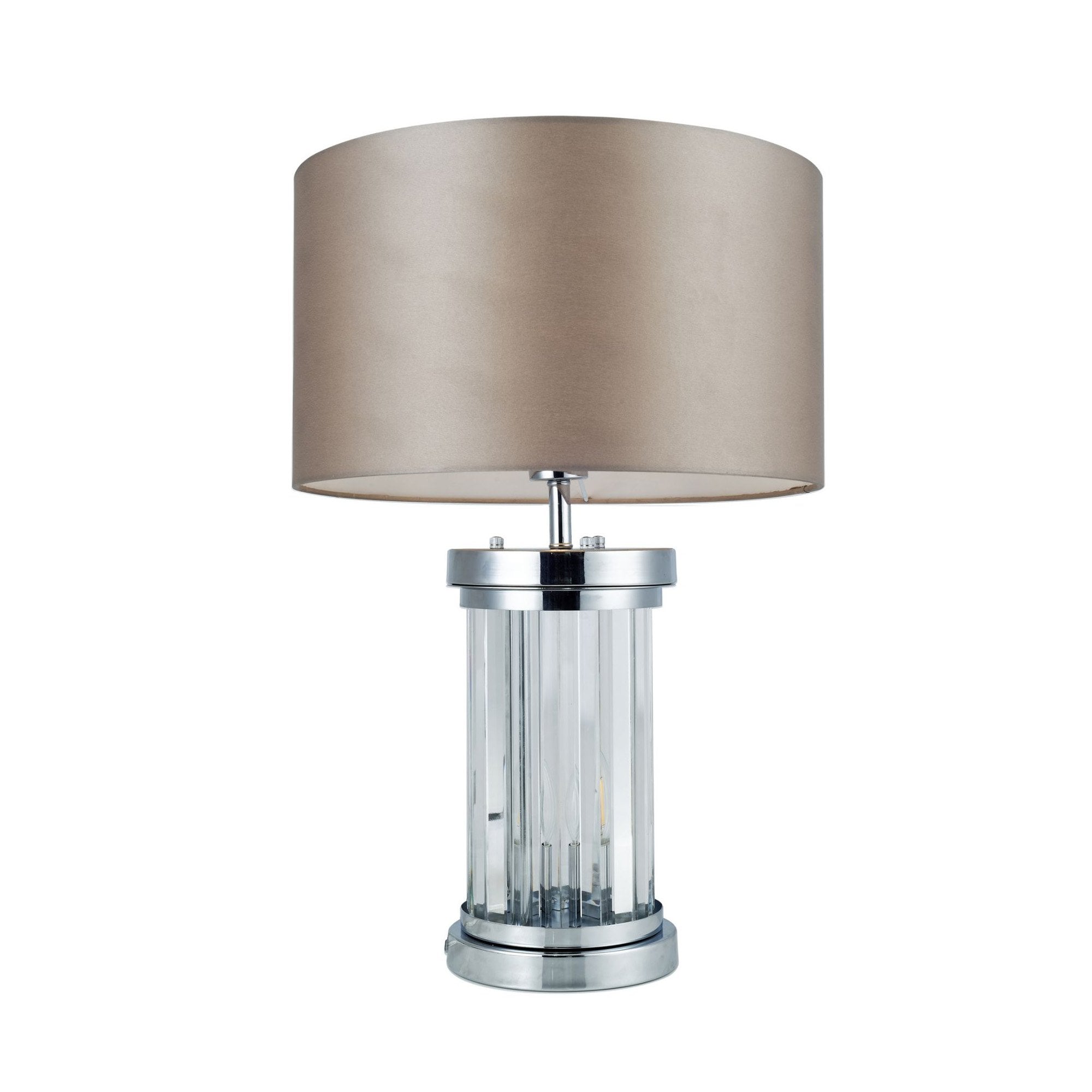 Pandora 2 Light Polished Chrome Crystal Table Lamp