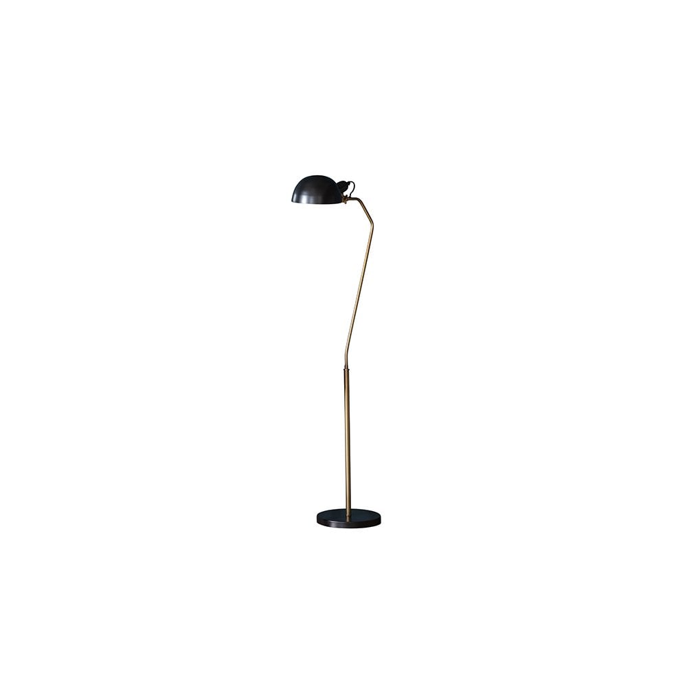 Largo Floor Lamp in Satin Black & Aged Brass Finish