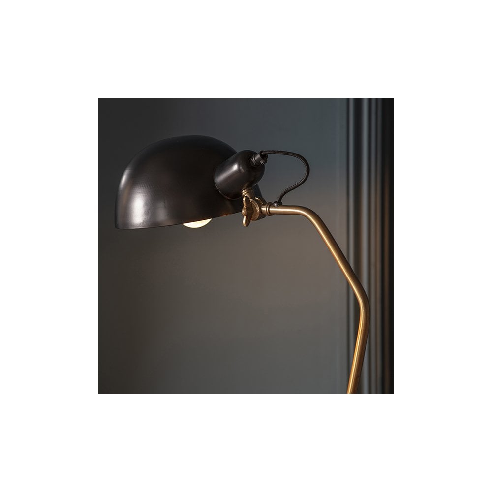 Largo Floor Lamp in Satin Black & Aged Brass Finish