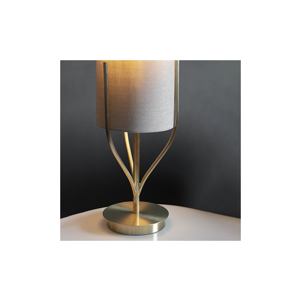 Fraser Table Lamp in Satin Brass C/W Shade