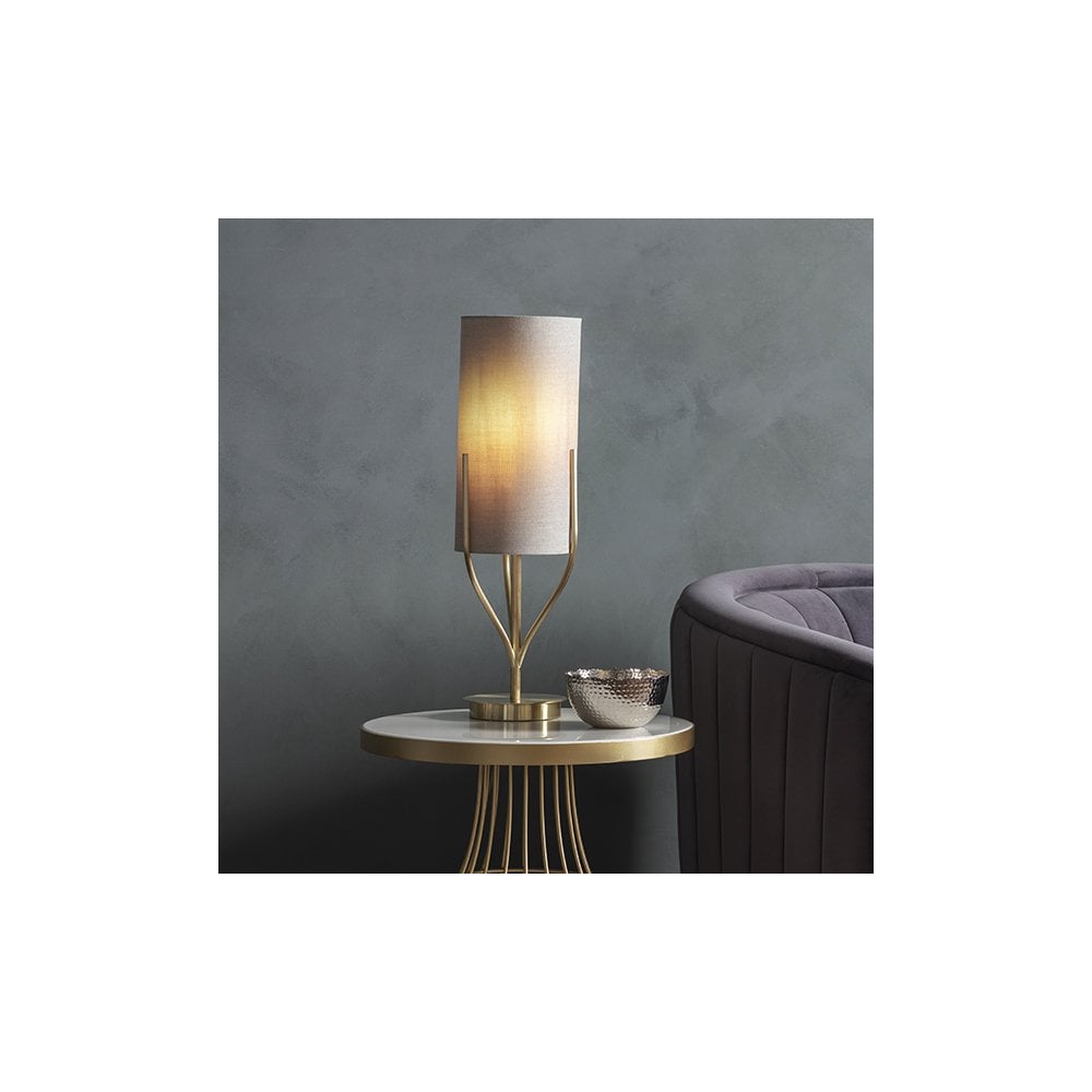 Fraser Table Lamp in Satin Brass C/W Shade